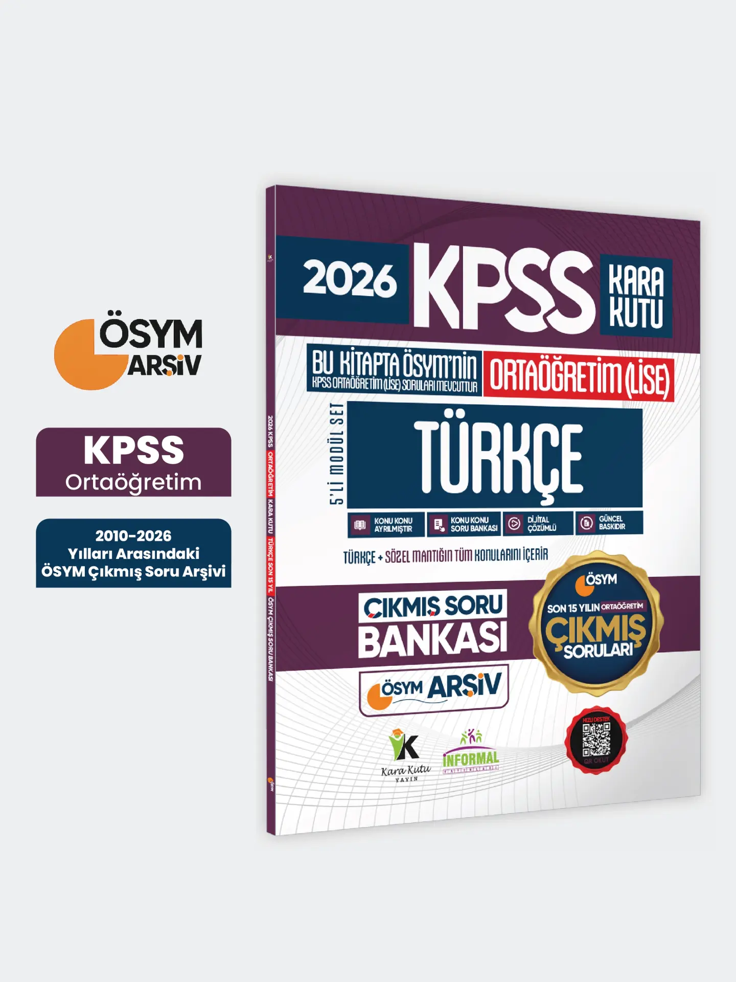 2026 FULLOrtaöğretim KPSS Türkçe Kara Kutu ÖSYM Çıkmış Soru Bankası Son 15 Yıl (Sadece Ortaöğretim)