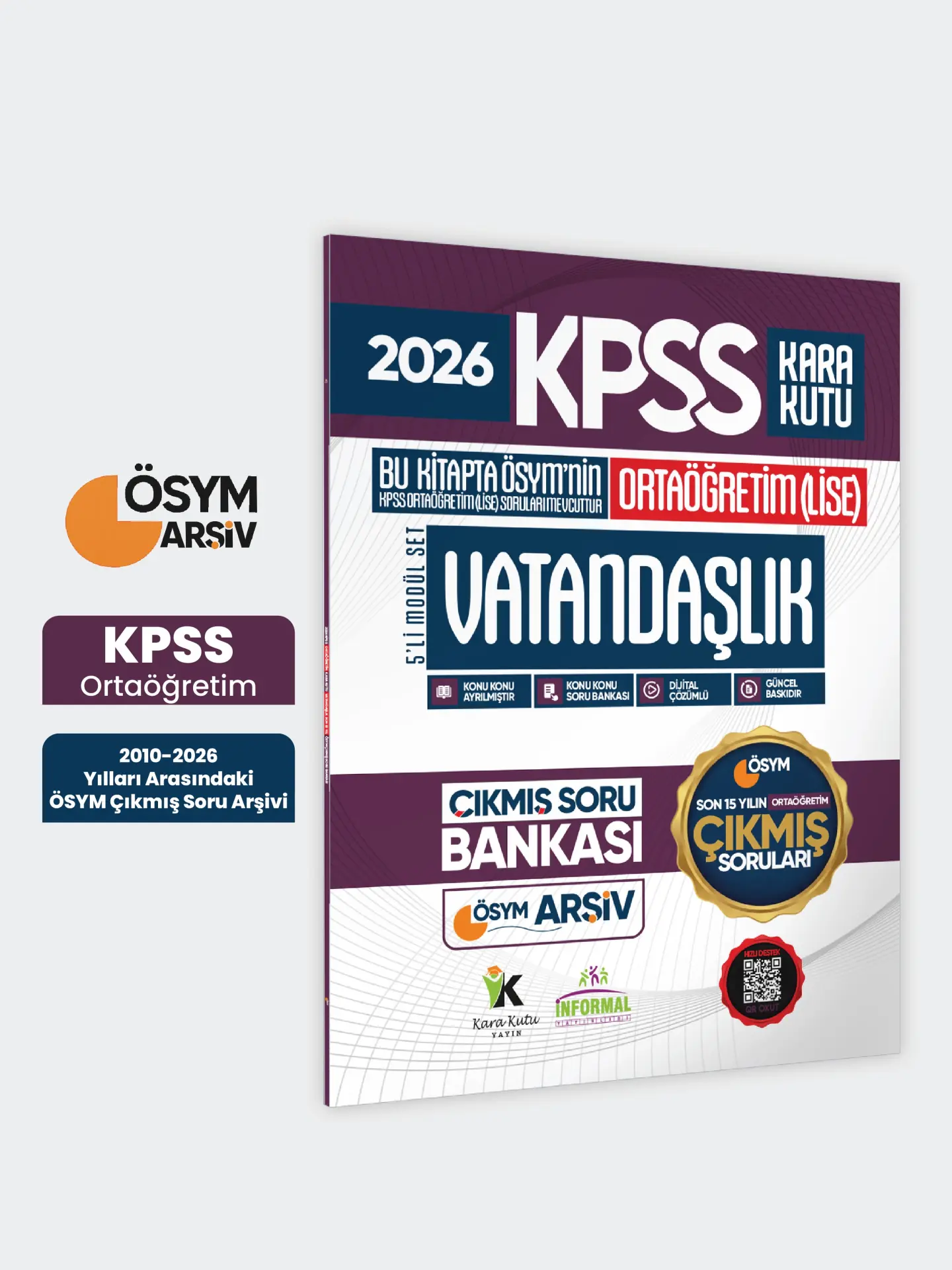 2026 FULLOrtaöğretim KPSS Vatandaşlık Kara Kutu ÖSYM Çıkmış Soru Bankası Son 15 Yıl(Sadece Lise)