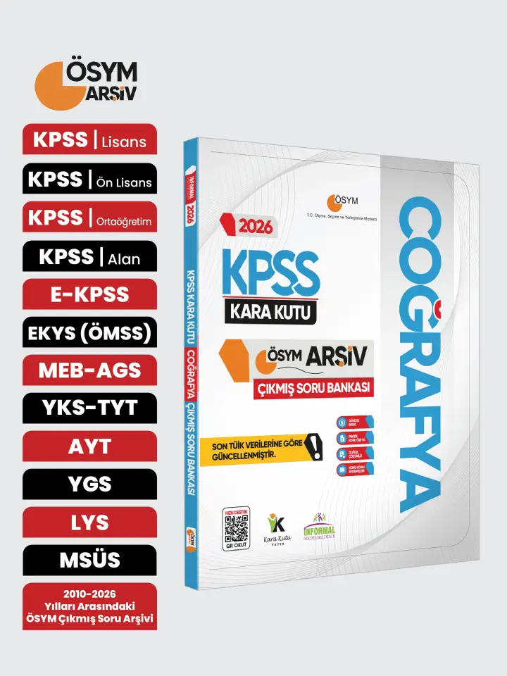 2026 KPSS COĞRAFYA’nın Kara Kutusu ÖSYM Çıkmış Soru Havuzu Bankası Konu Özetli Dijital Çözümlü