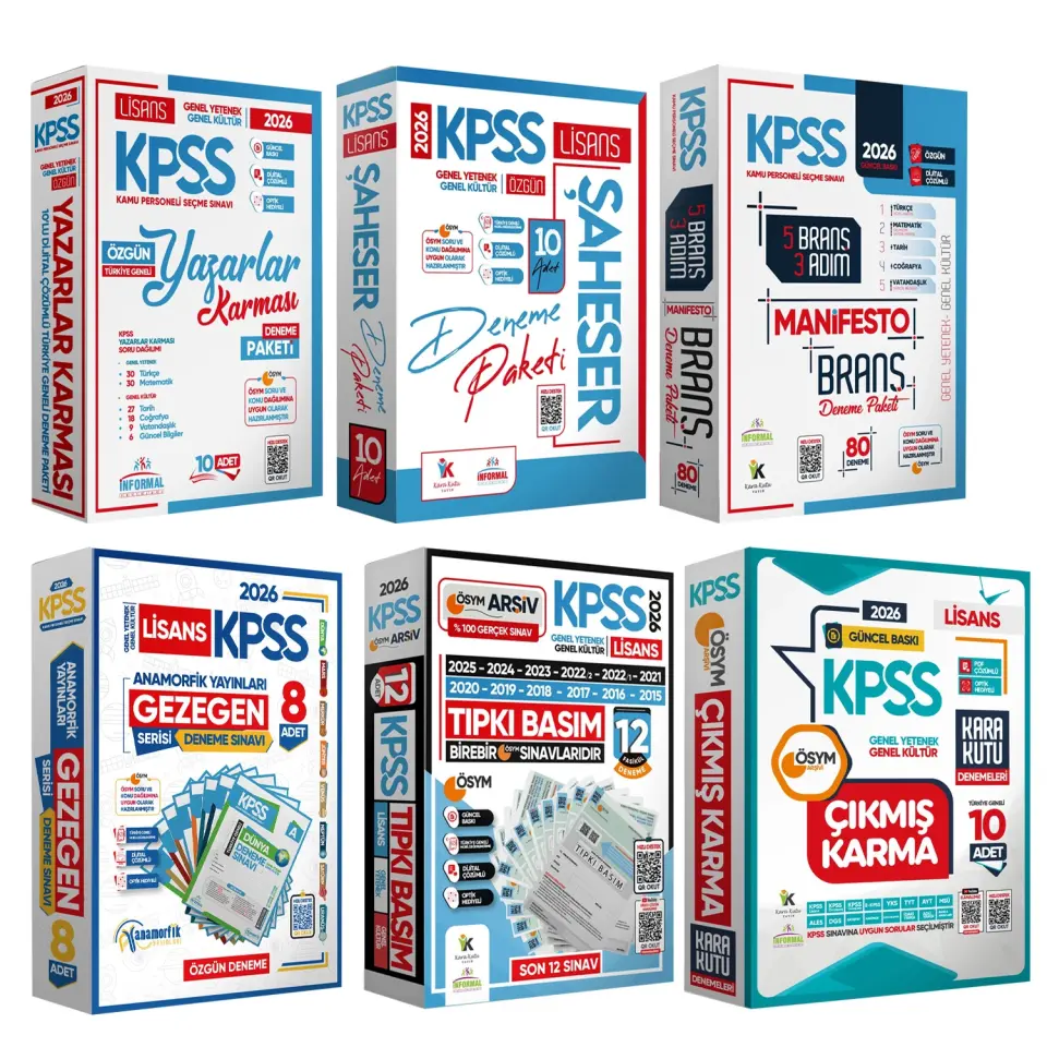 2026 KPSS Full 6lı Özgün-Tıpkı-Karma-Çıkmış-Manifesto Güncel Türkiye Geneli Çözümlü Deneme Paketi