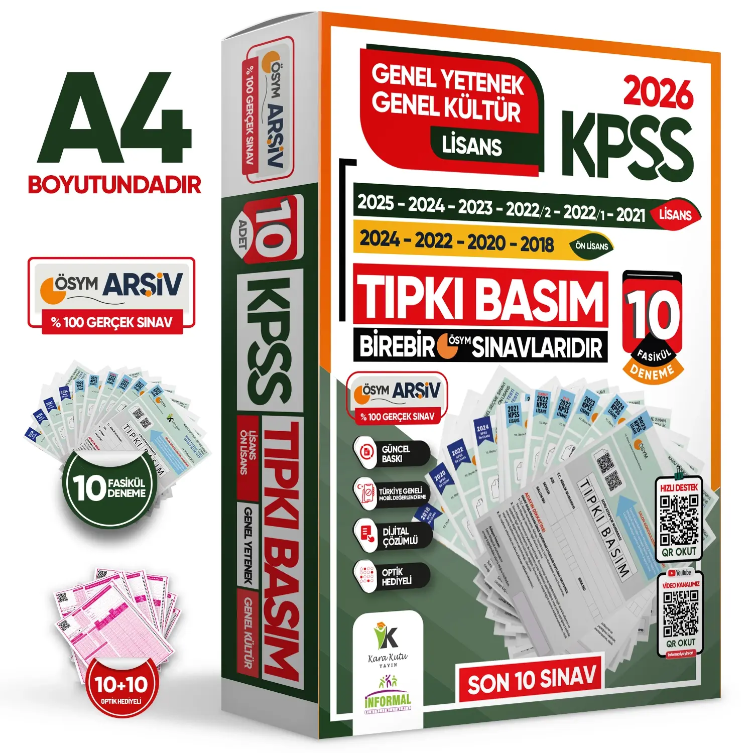 2026 KPSS Genel Yetenek-Genel Kültür Çıkmış Soru Tıpkı Basım 10lu Deneme Paketi TG Video/PDF Çözümlü