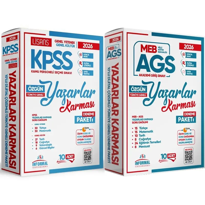 2026 KPSS GY-GK ve MEB-AGS Yazarlar Karması Türkiye Geneli Dijital Çözümlü 2li Deneme Seti