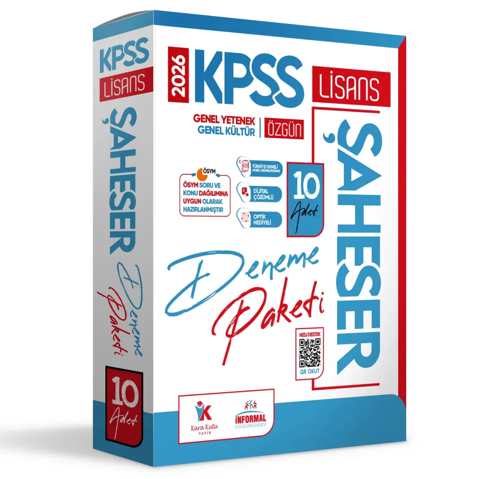 2026 KPSS GYGK ŞAHESER Türkiye Geneli Kurumsal 10lu Dijital Çözümlü Paket Deneme