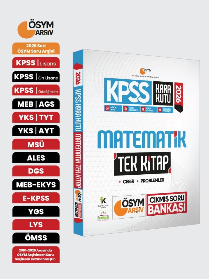 2026 KPSS Kara Kutu Matematik TEK KİTAP ÖSYM Arşiv Çıkmış Soru Bankası Konu Özetli Dijital Çözümlü