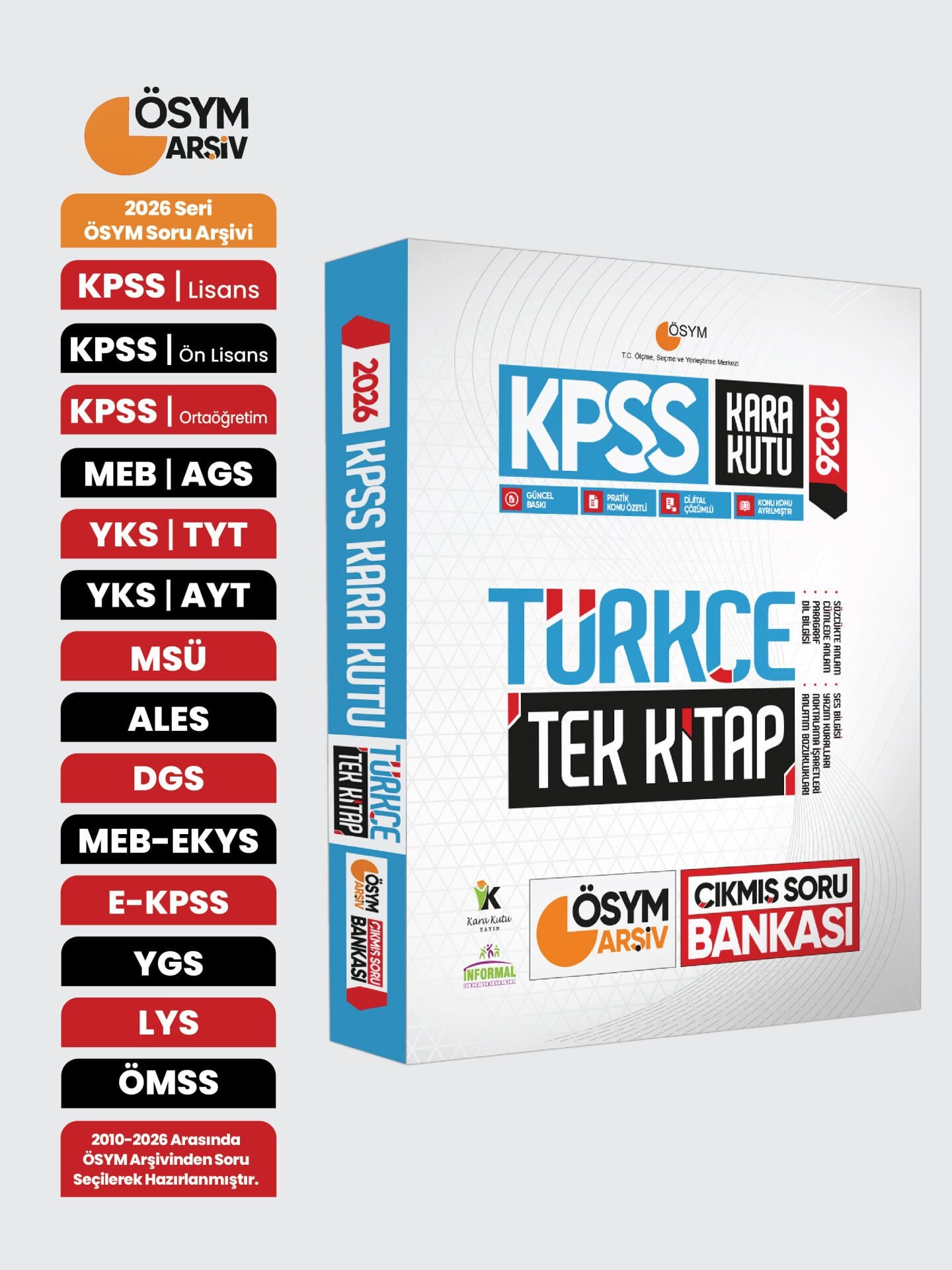 2026 KPSS Kara Kutu Türkçe TEK KİTAP ÖSYM ARŞİV Çıkmış Soru  Bankası Konu Özetli Dijital Çözümlü