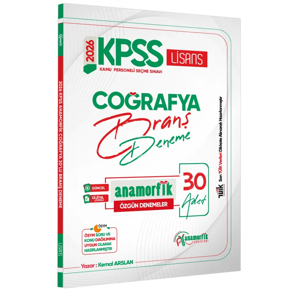 2026 KPSS Lisans Anamorfik Serisi Coğrafya 30lu Branş Denemesi Dijital Çözümlü