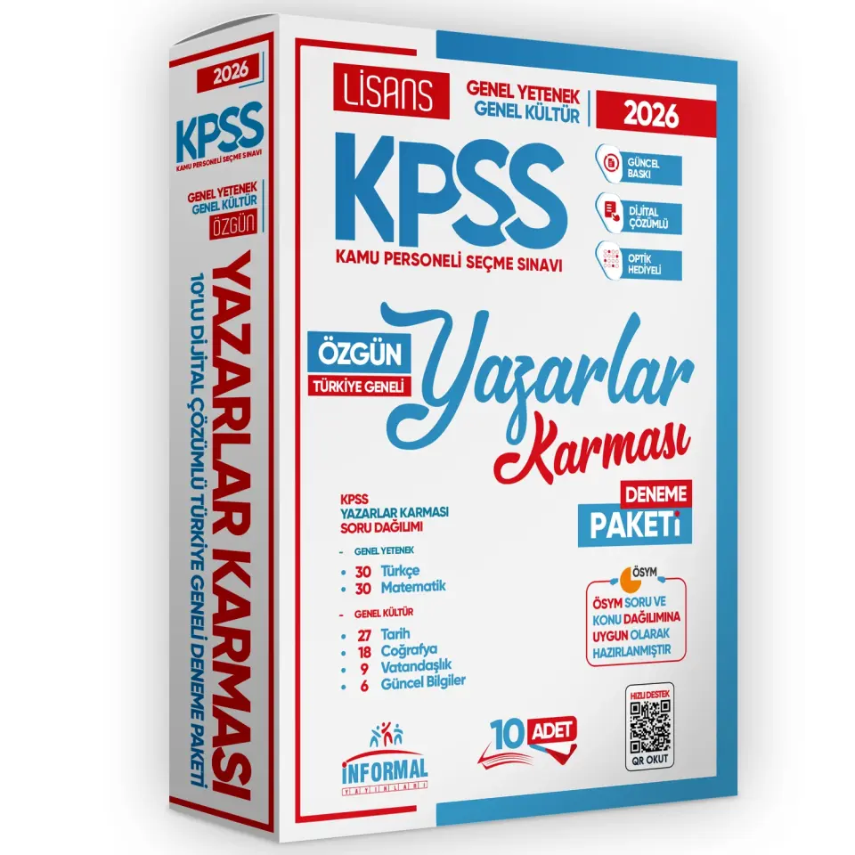2026 KPSS Lisans GY-GK Yazarlar Karması Türkiye Geneli KURUMSAL 10lu Dijital Çözümlü Deneme Paketi