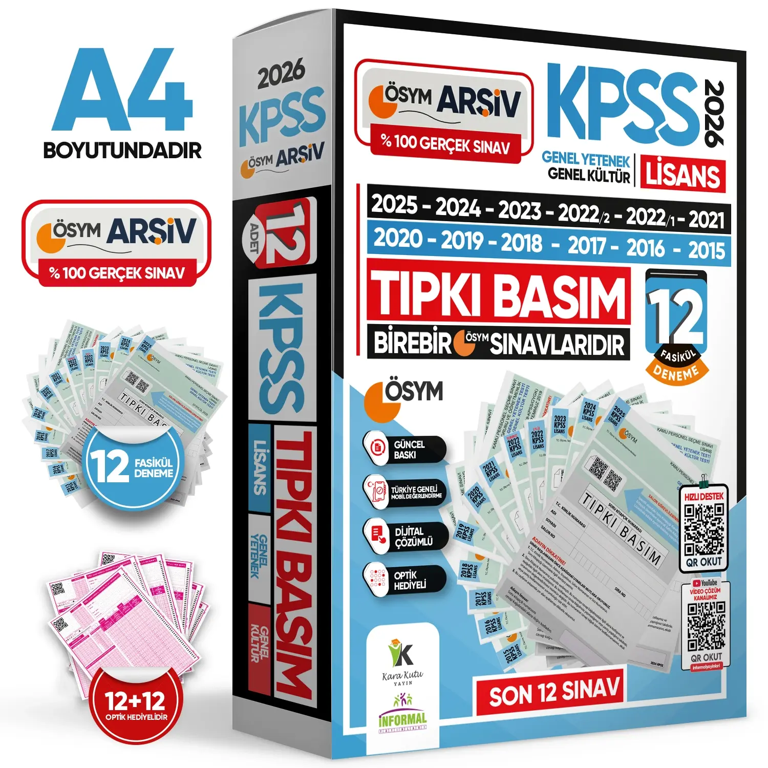 2026 KPSS Lisans ÖSYM Çıkmış Soru Tıpkı Basım 12li Deneme Paketi Video Çözümlü Türkiye Geneli