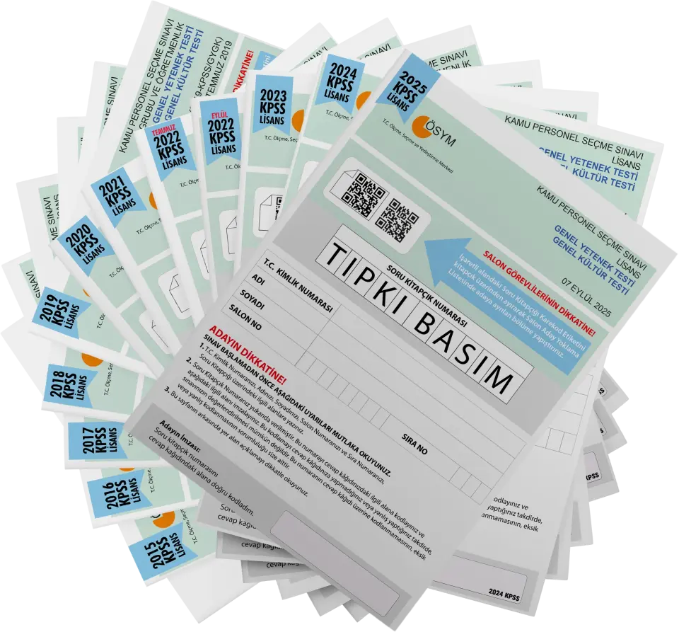 2026 KPSS Lisans ÖSYM Çıkmış Soru Tıpkı Basım 12li Deneme Paketi Video Çözümlü Türkiye Geneli