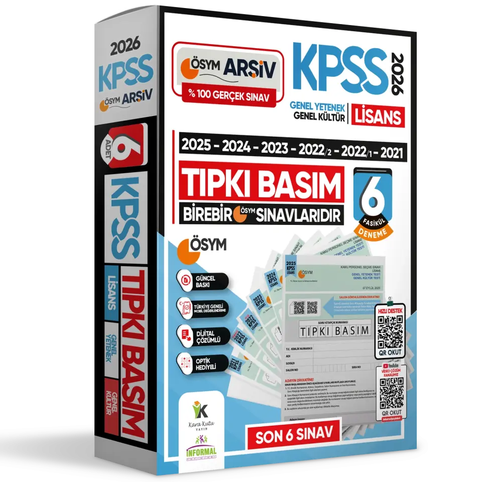 2026 KPSS Lisans ÖSYM Çıkmış Soru Tıpkı Basım 6lı Deneme Paketi Video Çözümlü Türkiye Geneli