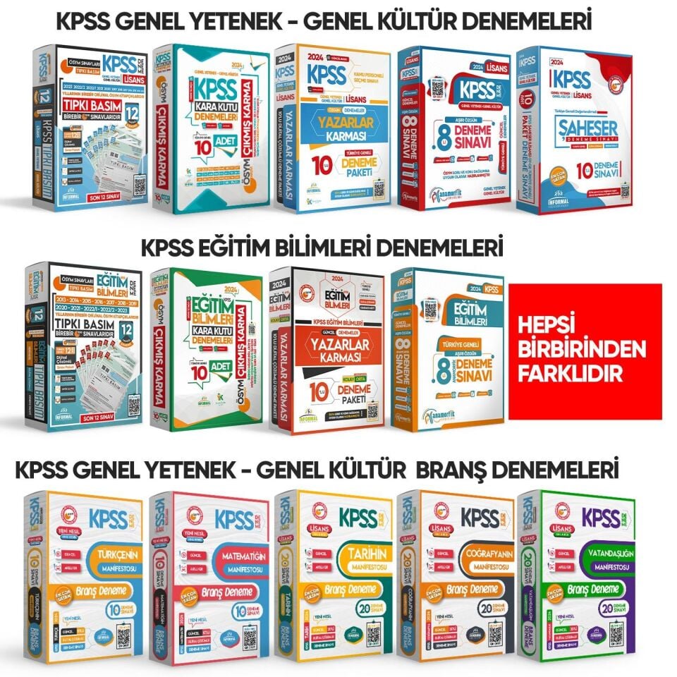 2026 KPSS Lisans ÖSYM Çıkmış Soru Tıpkı Basım 6lı Deneme Paketi Video Çözümlü Türkiye Geneli
