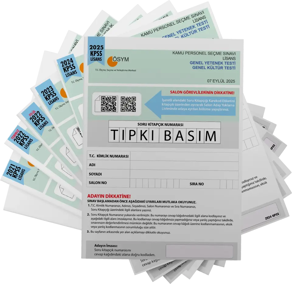 2026 KPSS Lisans ÖSYM Çıkmış Soru Tıpkı Basım 6lı Deneme Paketi Video Çözümlü Türkiye Geneli