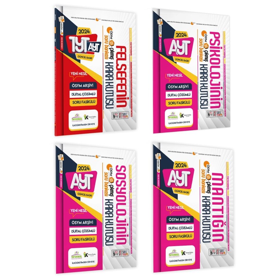 YKS TYT AYT FELSEFE GRUBUNUN Kara Kutusu Çıkmış Soru Bankası 4lü Set Dijital Çözümlü