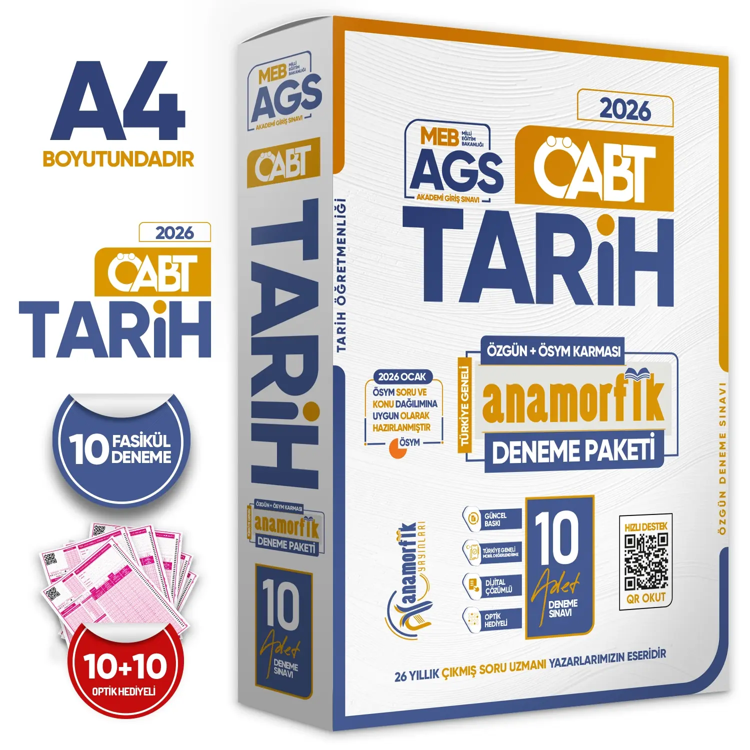 2026 KPSS MEB-AGS ÖABT Anamorfik Tarih Öğretmenliği Özgün 10lu Deneme Dijital Çözümlü Türkiye Geneli