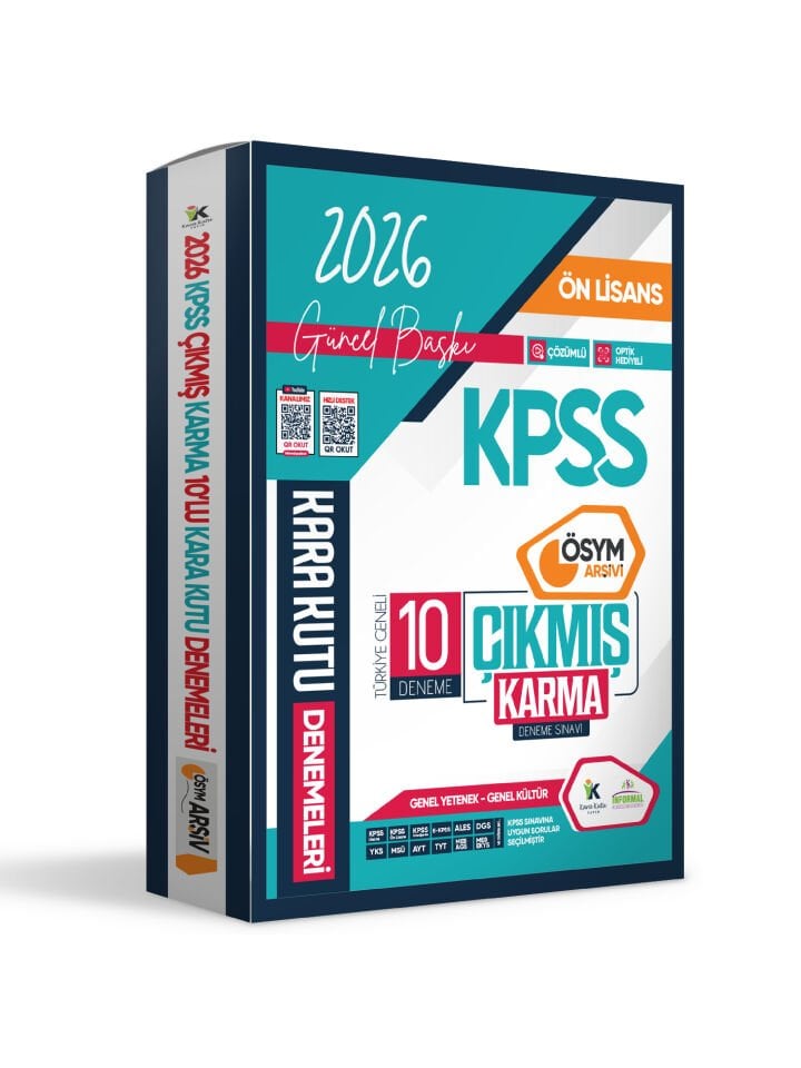 2026 KPSS Önlisans GY-GK ÖSYM Arşivi Çıkmış Karma Kara Kutu 10lu Deneme Paketi Dijital Çözümlü