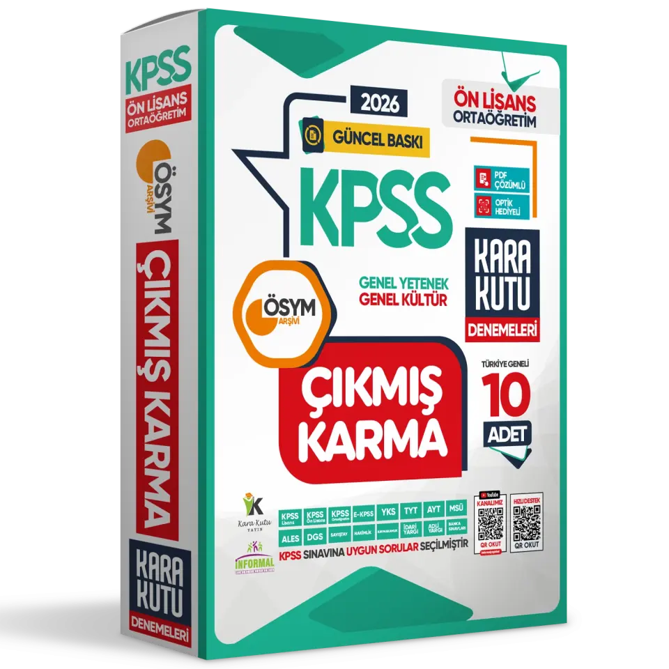2026 KPSS Ön Lisans Genel Kültür Genel Yetenek ÖSYM Çıkmış Karma Karakutu 10lu Deneme D.Çözümlü