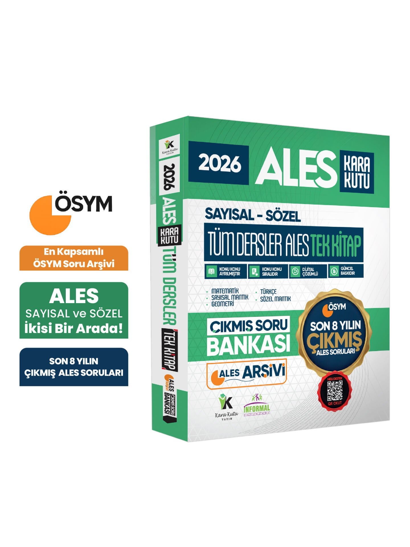 2026 FULL ALES Tüm Dersler Tek Kitap ÖSYM Çıkmış Soru Bankası Son 8 Yıl Sadece ALES PDF/Video Çözümlü