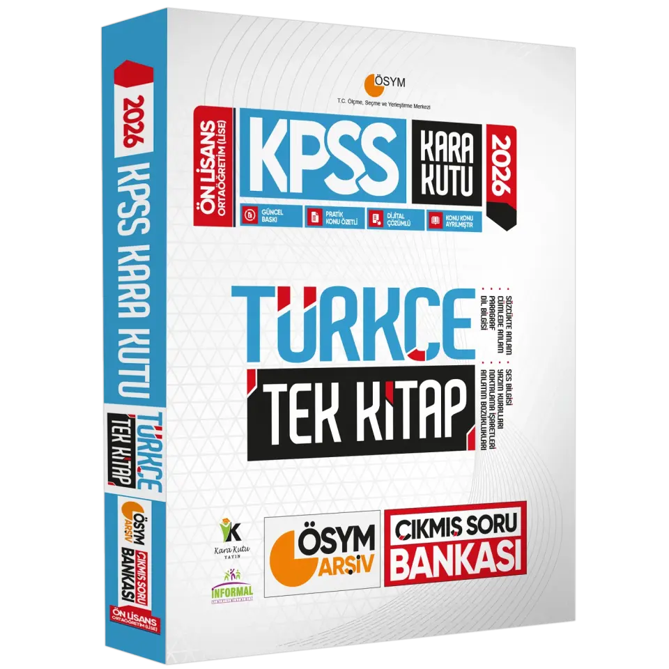 2026 KPSS Önlisans GY Kara Kutu TEKLİ KİTAP SET ÖSYM Çıkmış Soru Bankası Konu Özetli Çözümlü