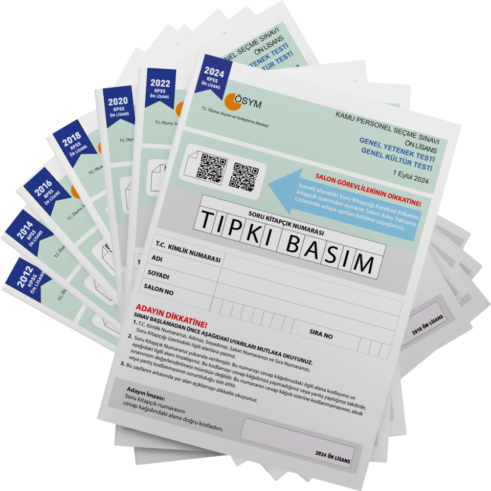 2026 KPSS Önlisans ÖSYM Çıkmış Soru Tıpkı Basım 7li Deneme Paketi Türkiye Geneli Dijital Çözümlü