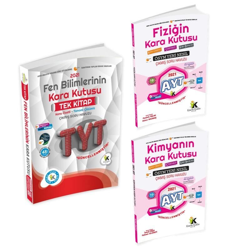 YKS-TYT AYT FENBİLİMLERİ EKONOMİK SET TYT Fen TEK KİTAP - AYT Fizik ve AYT Kimyanın  Konu Ö. Ç. S.B.