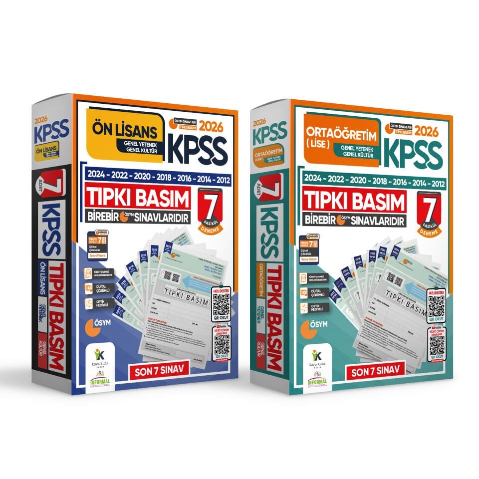 2026 KPSS Önlisans-Ortaöğretim/Lise ÖSYM Tıpkı Basım 14lü (7+7) Deneme Seti TG Dijital Çözümlü