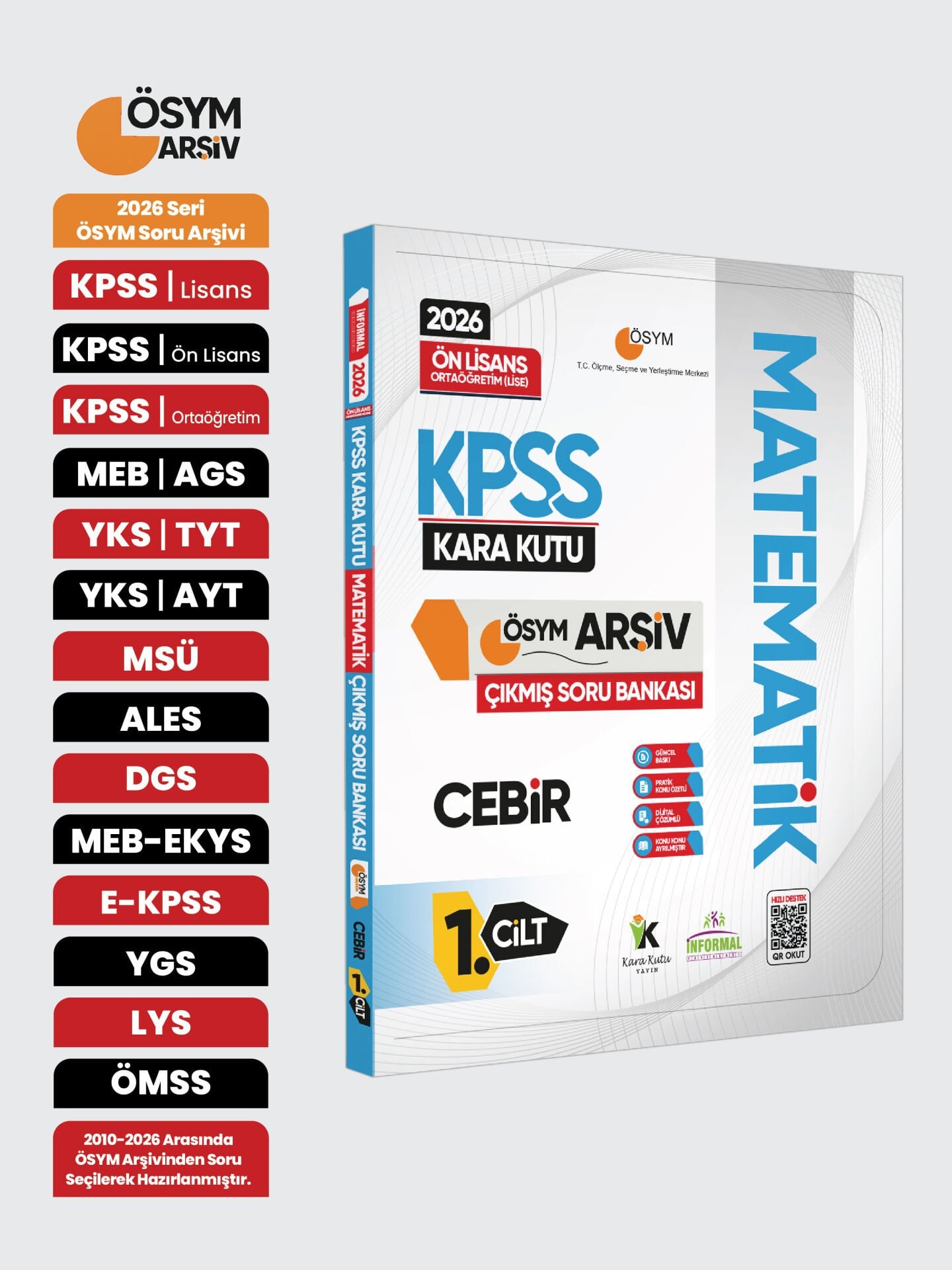 2026 KPSS Önlisans/Ortaöğretim MATEMATİK Kara Kutusu 1.Cilt CEBİR ÖSYM Çıkmış Soru Bankası Çözümlü