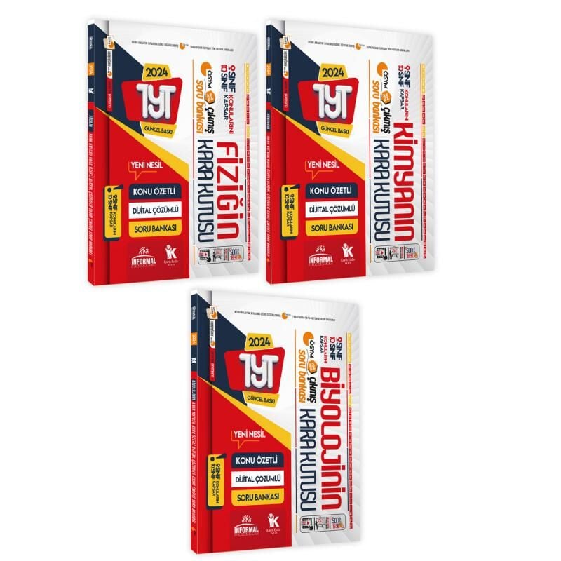 YKS-TYT Fizik Kimya Biyoloji(FKB)Kara Kutu Konu Ö.Dijital Çözümlü ÖSYM Soru BANKASI SETİ