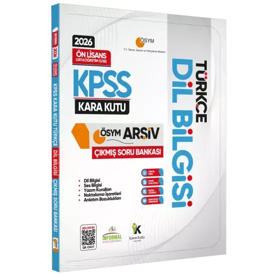 2026 KPSS Önlisans/Ortaöğretim Türkçe Kara Kutu DİL BİLGİSİ ÖSYM Çıkmış Çözümlü Soru Bankası Özetli