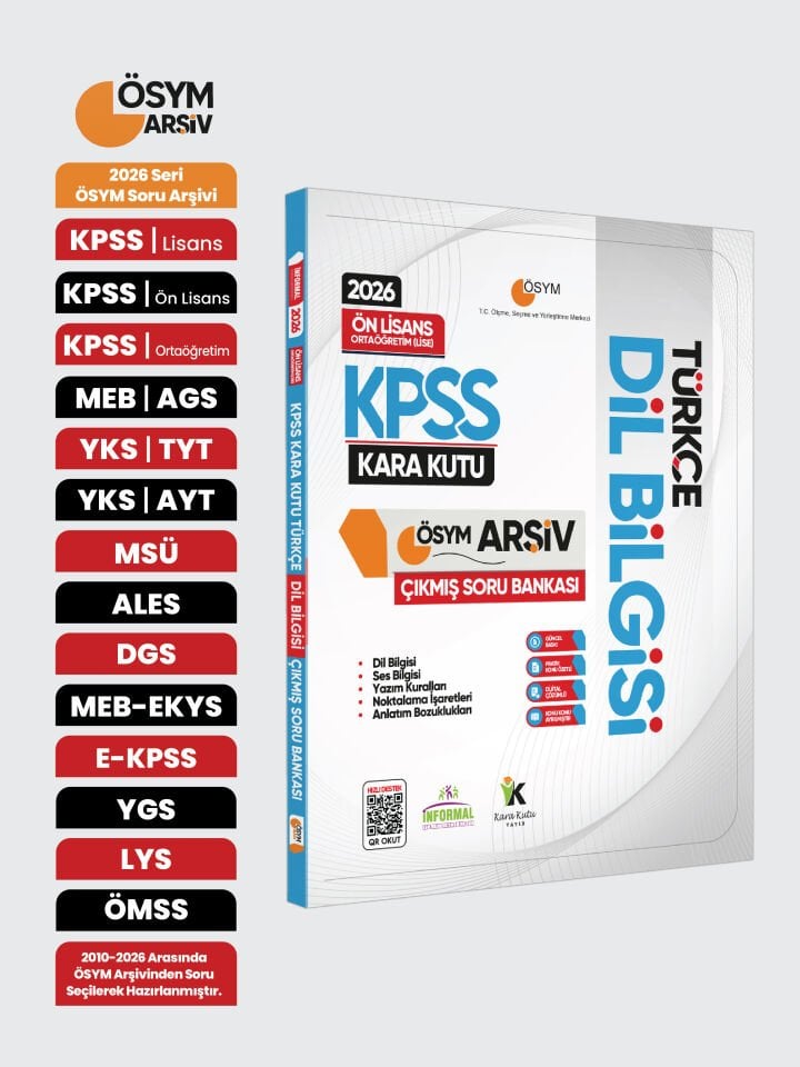 2026 KPSS Önlisans/Ortaöğretim Türkçe Kara Kutu DİL BİLGİSİ ÖSYM Çıkmış Çözümlü Soru Bankası Özetli