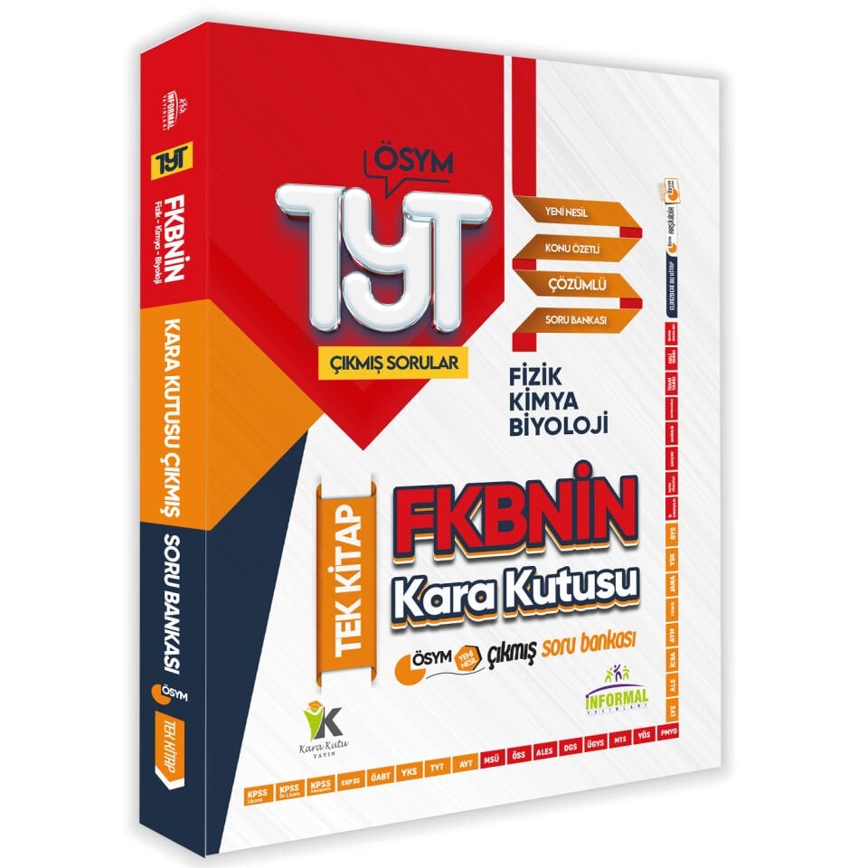 YKS-TYT FKBNİN (Fizik Kimya Biyoloji) Kara Kutusu TEK KİTAP En Kapsamlı Soru Bankası Dijital Çözümlü