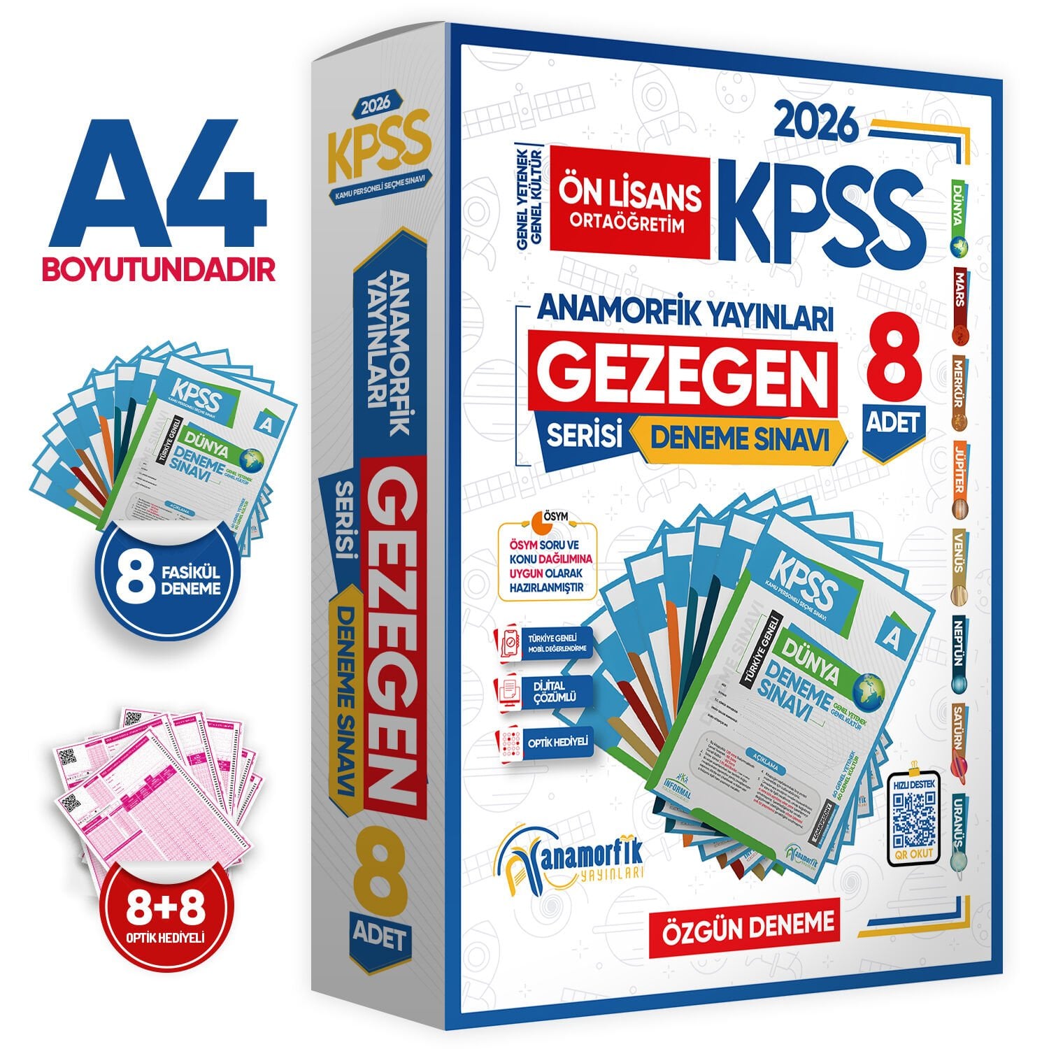 2026 KPSS Ortaöğretim GY-GK GEZEGEN Serisi 8li Deneme Paketi Kurumsal Türkiye Geneli Dijital Çözümlü