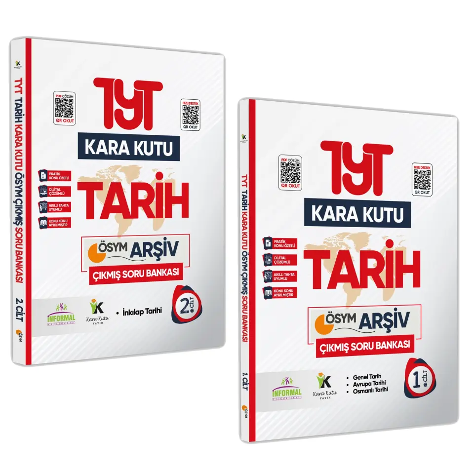 YKS-TYT Tarihin Kara Kutusu 1.ve 2.Cilt D.Çözümlü Konu Ö. ÖSYM Çıkmış Soru Bankası PAKET SETİ