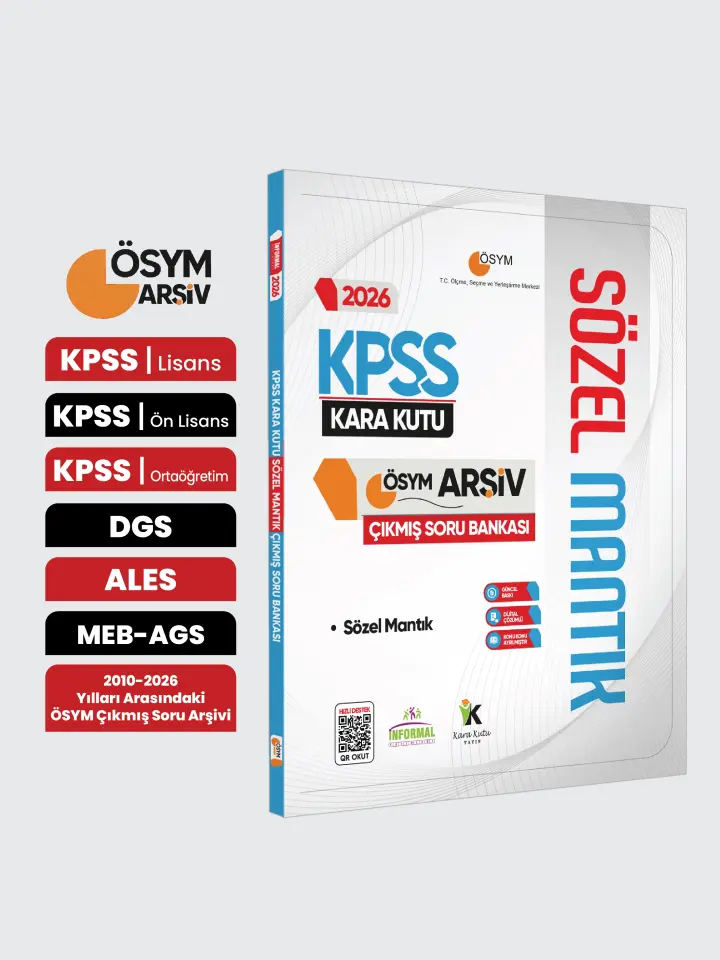 2026 KPSS SÖZEL MANTIK Kara Kutu ÖSYM Çıkmış Soru Havuzu Bankası Konu Özetli Dijital Çözümlü