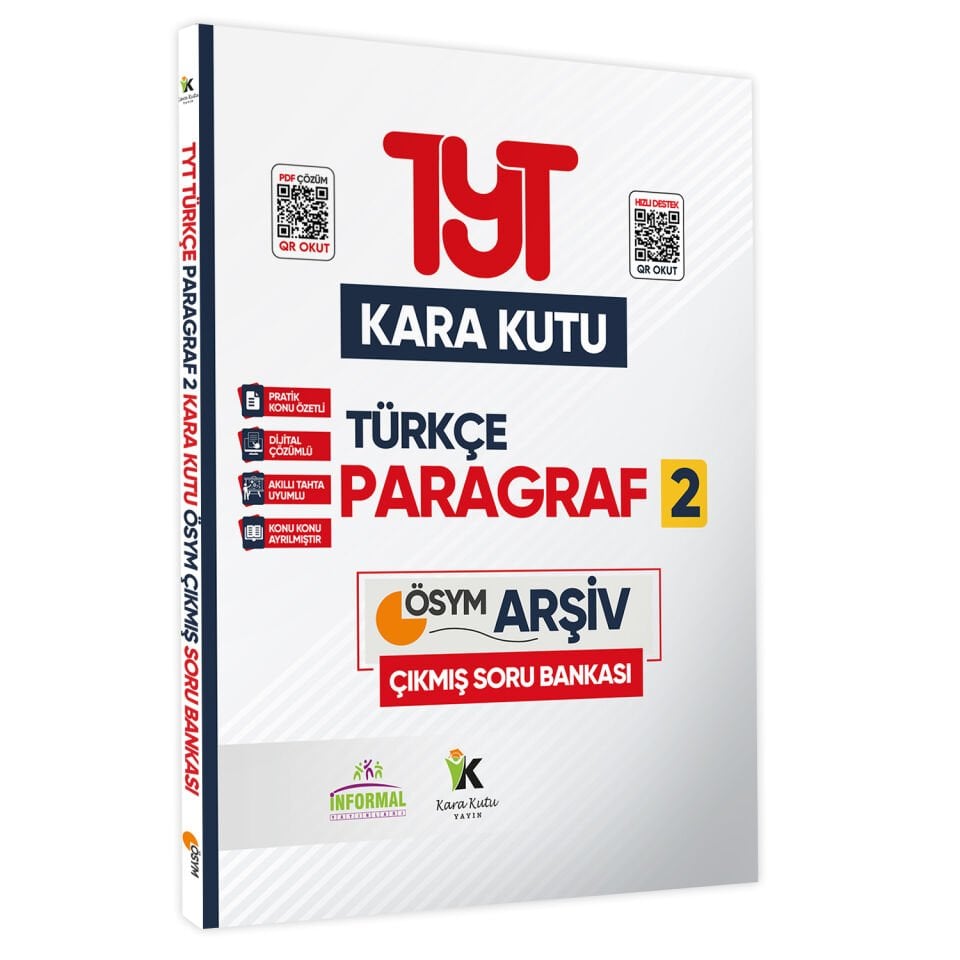 YKS-TYT Türkçenin Kara Kutusu KARMA PARAGRAF 2 Konu Özetli Dijital Çözümlü Çıkmış Soru Bankası