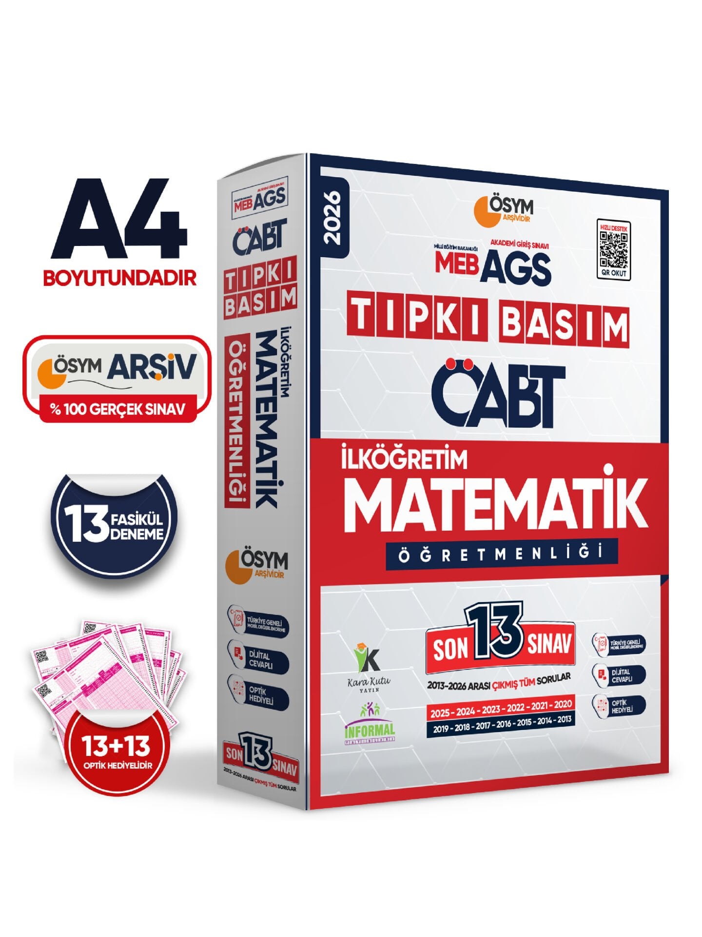 2026 MEB-AGS ÖABT İlköğretim Matematik Öğretmenliği ÖSYM Tıpkı Basım 13lü Deneme Paketi Türkiye G.