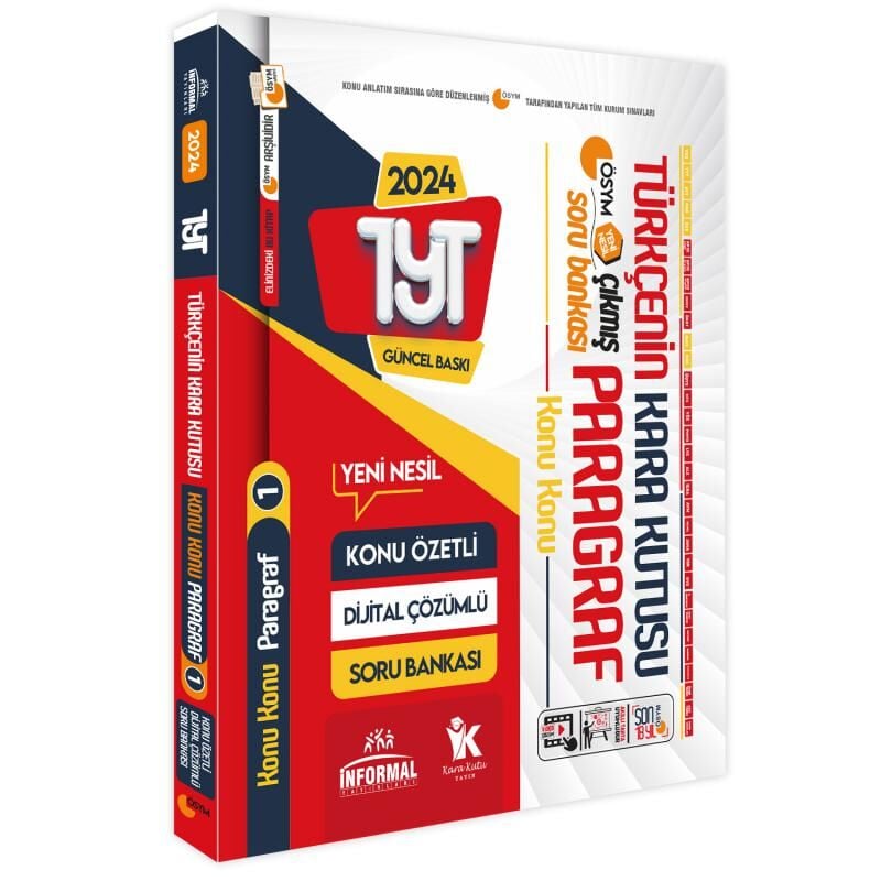 YKS-TYT Türkçenin Kara Kutusu KONU KONU PARAGRAF 1 Konu Ö.Dijital Çözümlü Çıkmış Soru Bankası