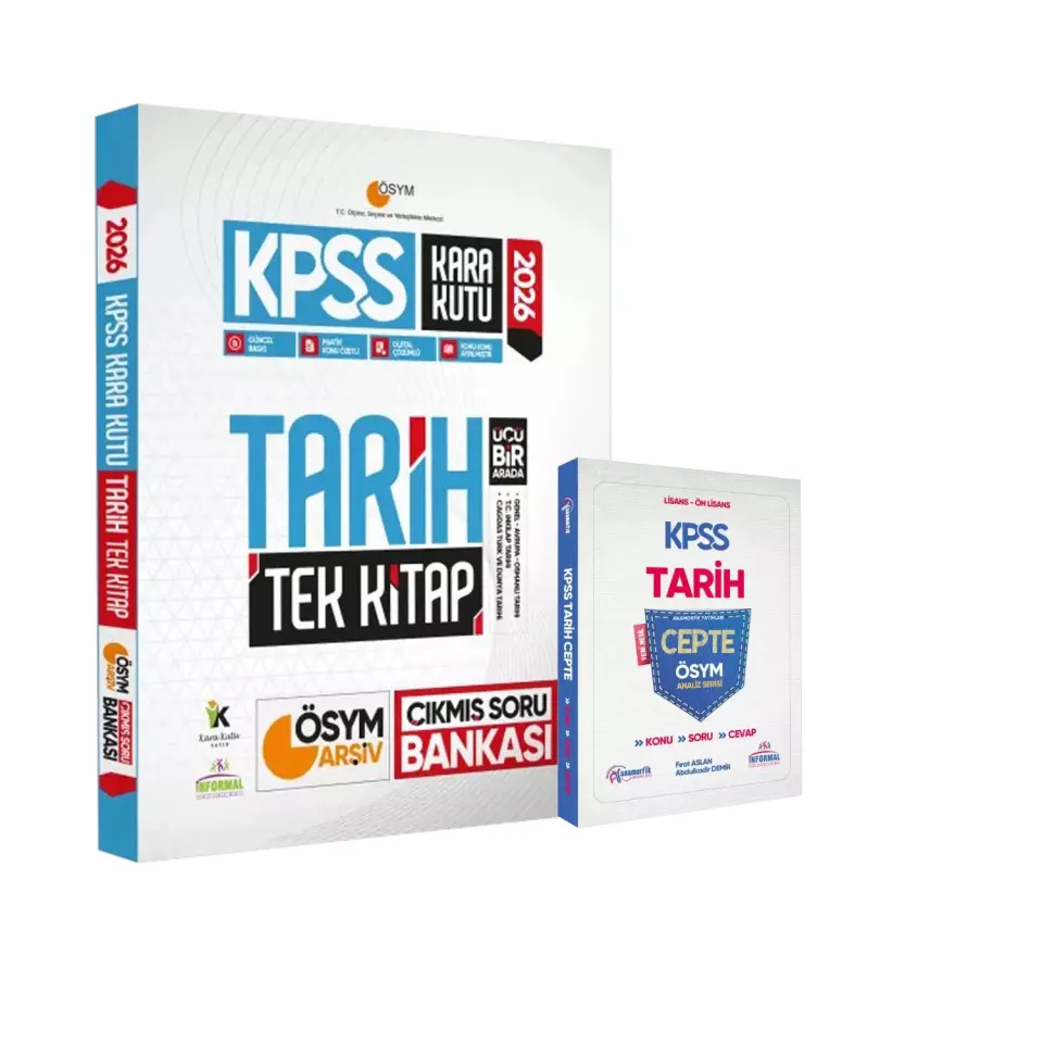 2026 KPSS Tarihin Kara Kutusu ve Tarih CEPTE Konu-Soru-Cevap Konu Özetli Dijital Çözümlü 2li Set