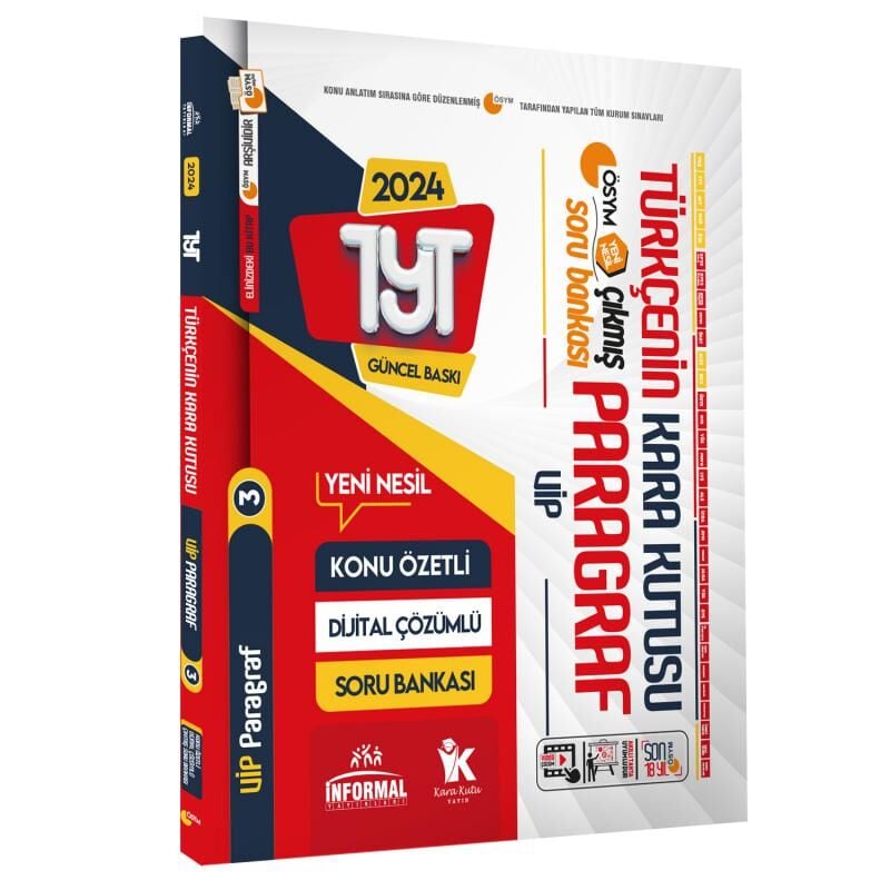 YKS-TYT Türkçenin Kara Kutusu ÖSYM VİP PARAGRAF 3 Konu Özetli Çözümlü Çıkmış Soru Bankası