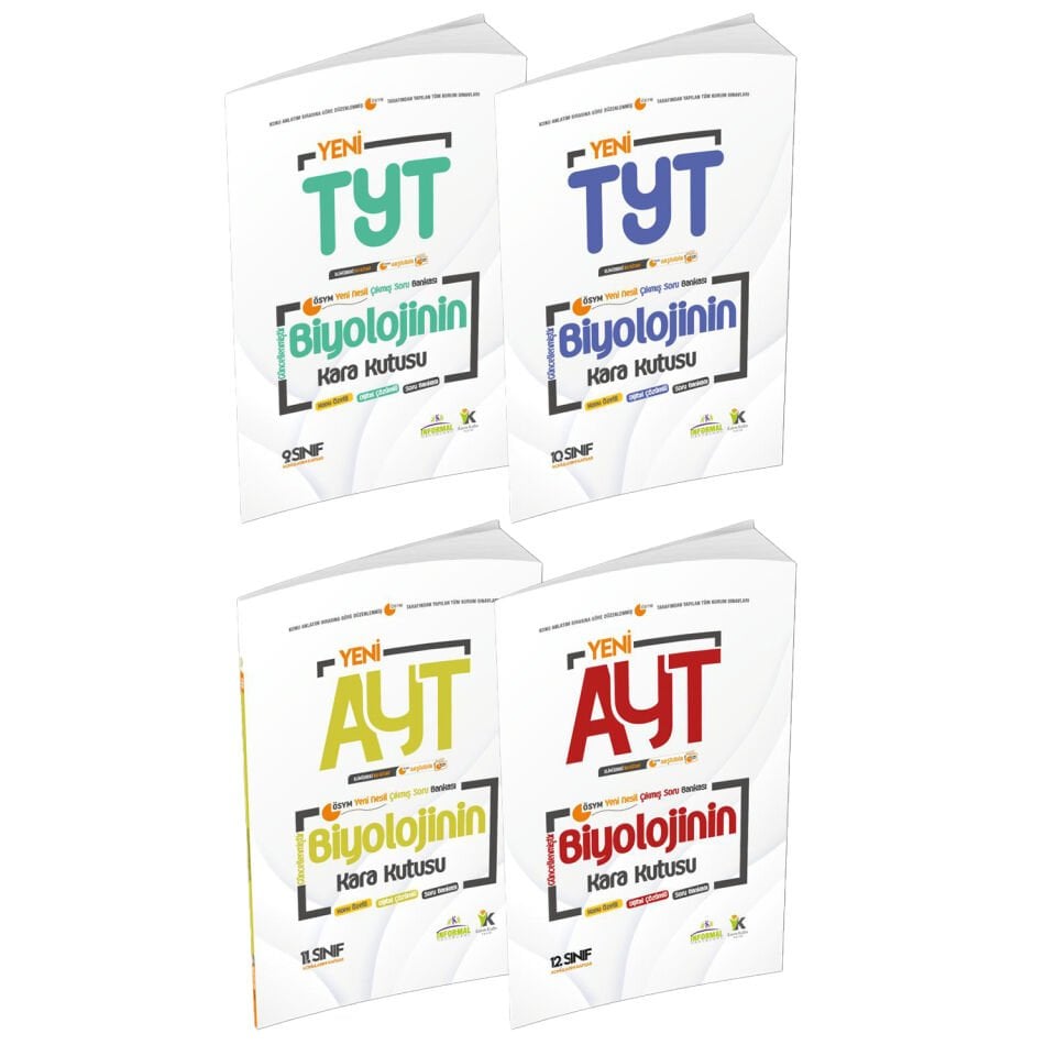 YKS-TYT-AYT Biyolojinin Kara Kutusu ÖSYM Çıkmış Soru Bankası 4lü Set Konu Özetli Dijital Çözümlü