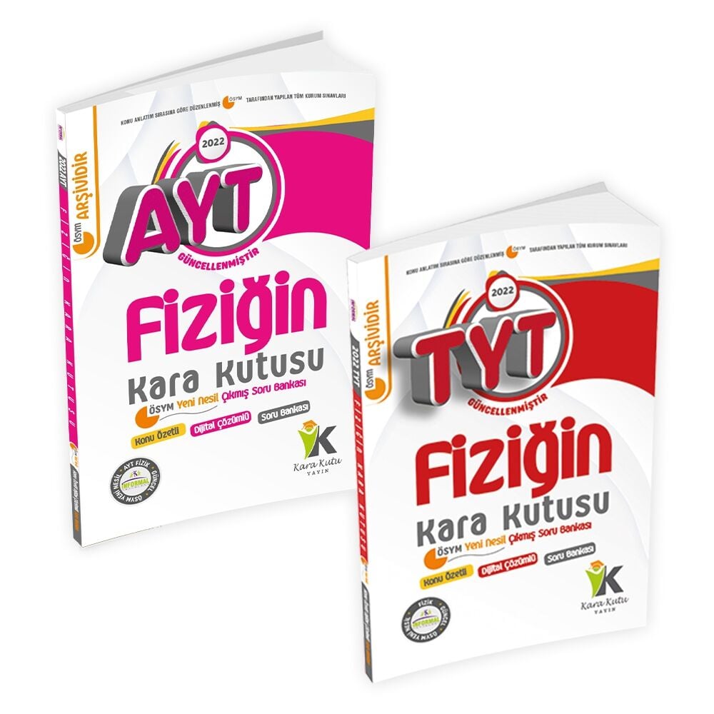 YKS-TYT-AYT Fizik Kara Kutu Konu Özetli Dijital Çözümlü Soru Bankası Set
