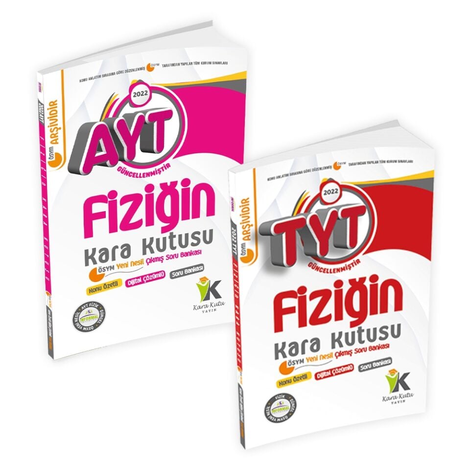 YKS-TYT-AYT Fizik Kara Kutu Konu Özetli Dijital Çözümlü Soru Bankası Set