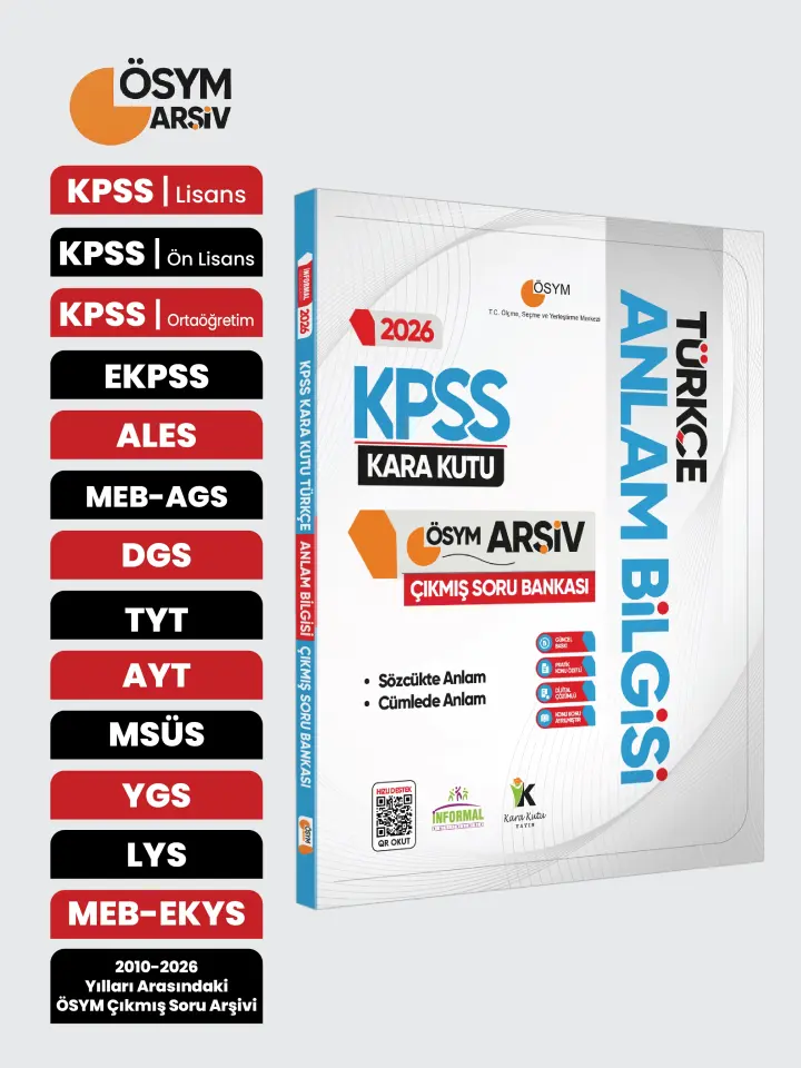 2026 KPSS Türkçenin Kara Kutusu ANLAM BİLGİSİ (Sözcük-Cümle) ÖSYM Çıkmış Çözümlü Soru Bankası