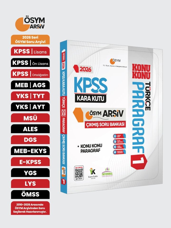 2026 KPSS Türkçenin Kara Kutusu PARAGRAF 1 KONU KONU ÖSYM Çıkmış Soru Bankası Konu Özetli Çözümlü