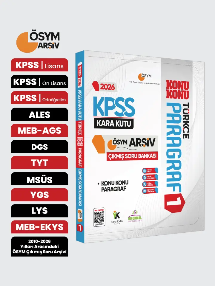 2026 KPSS Türkçenin Kara Kutusu PARAGRAF 1 KONU KONU ÖSYM Çıkmış Soru Bankası Konu Özetli Çözümlü