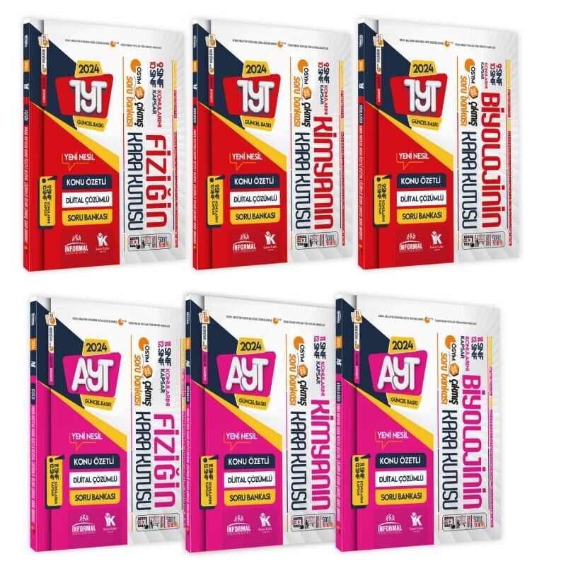 YKS-TYT-AYT Fizik Kimya Biyoloji (FKB) Kara Kutu Konu Ö. D.Çözümlü Soru Bankası PAKET SET