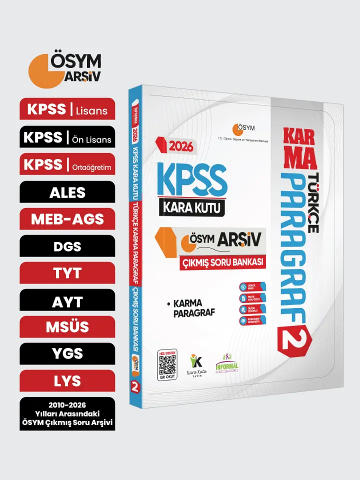 2026 KPSS Türkçenin Kara Kutusu PARAGRAF 2 KARMA ÖSYM Çıkmış Soru Bankası Konu Özetli Çözümlü