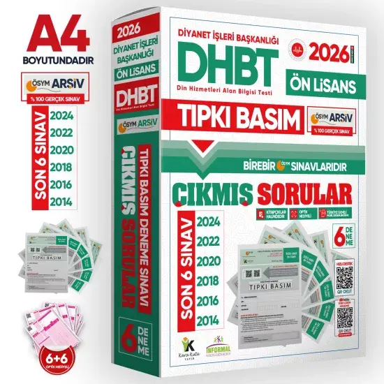 2026 KPSS-DHBT Ön Lisans ÖSYM Çıkmış Soru Tıpkı Basım 6lı Kitapçık Türkiye Geneli Deneme Paketi