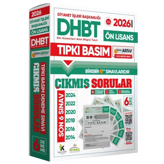 2026 KPSS-DHBT Ön Lisans ÖSYM Çıkmış Soru Tıpkı Basım 6lı Kitapçık Türkiye Geneli Deneme Paketi