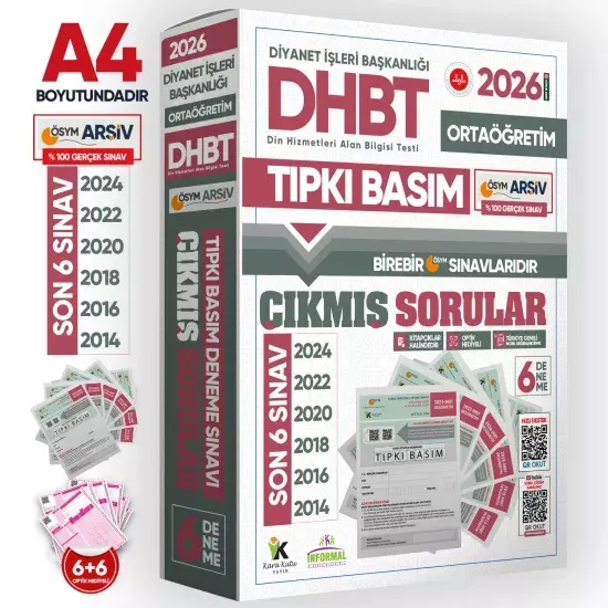 2026 KPSS-DHBT Ortaöğretim ÖSYM Çıkmış Soru Tıpkı Basım 6lı Kitapçık Türkiye Geneli Deneme Paketi