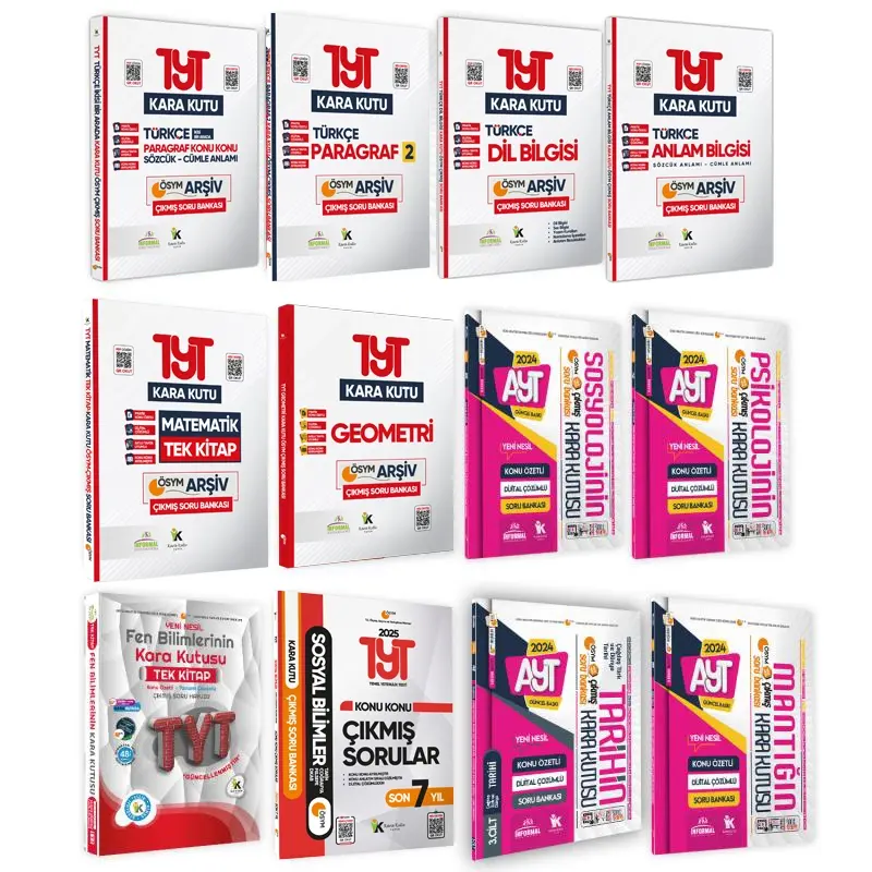 YKS-TYT-AYTnin Kara Kutusu SÖZEL EKONOMİK PAKET SET Konu Ö.Dijital Çözümlü Çıkmış Soru Bankası